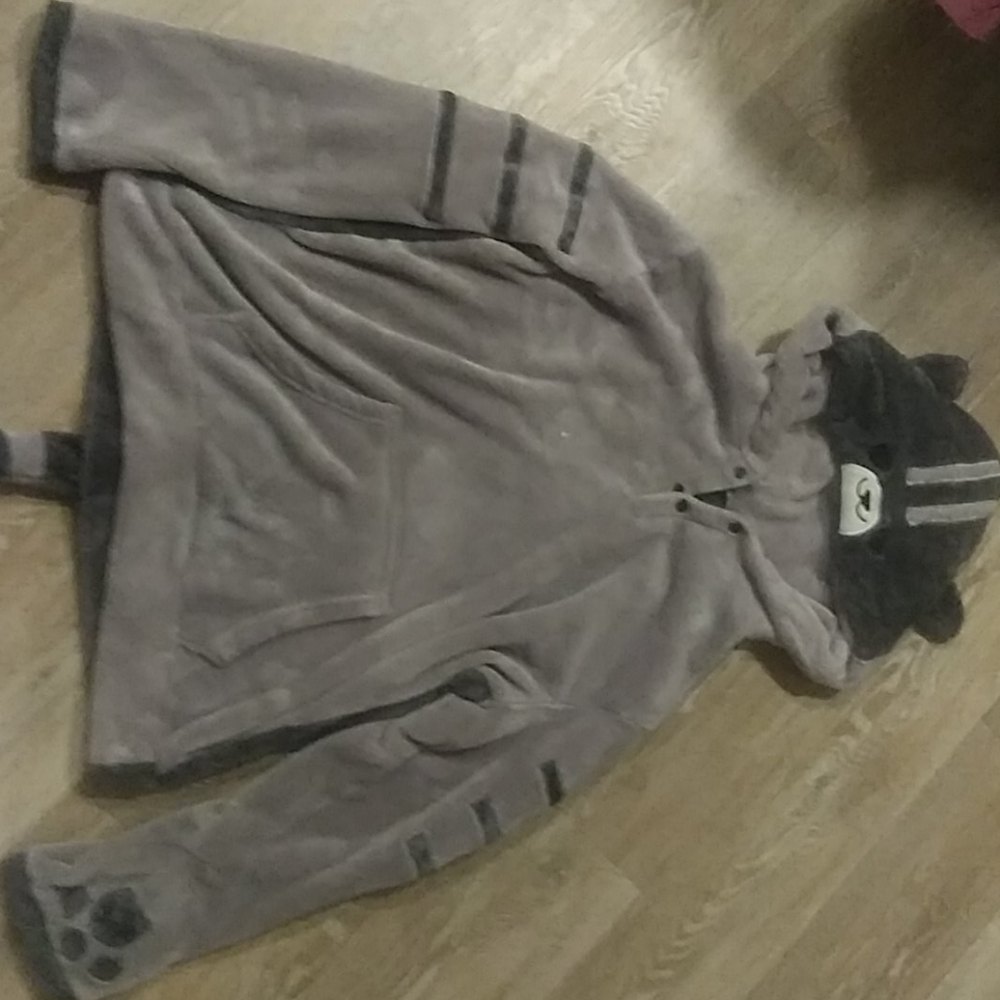 Grey cat hoodie